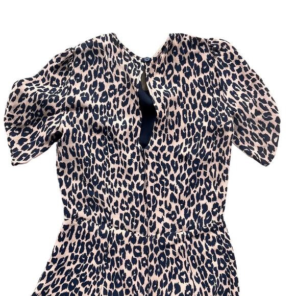 Reformation Gracie Leopard Short Sleeve Mini Dress 8 - Picture 7 of 8